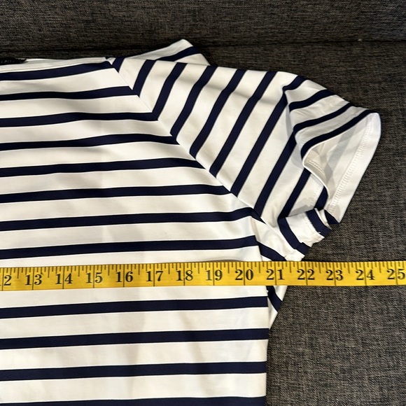Talbots Nautical Stripe Navy & White Square Neck Top, XL - Picture 5 of 7